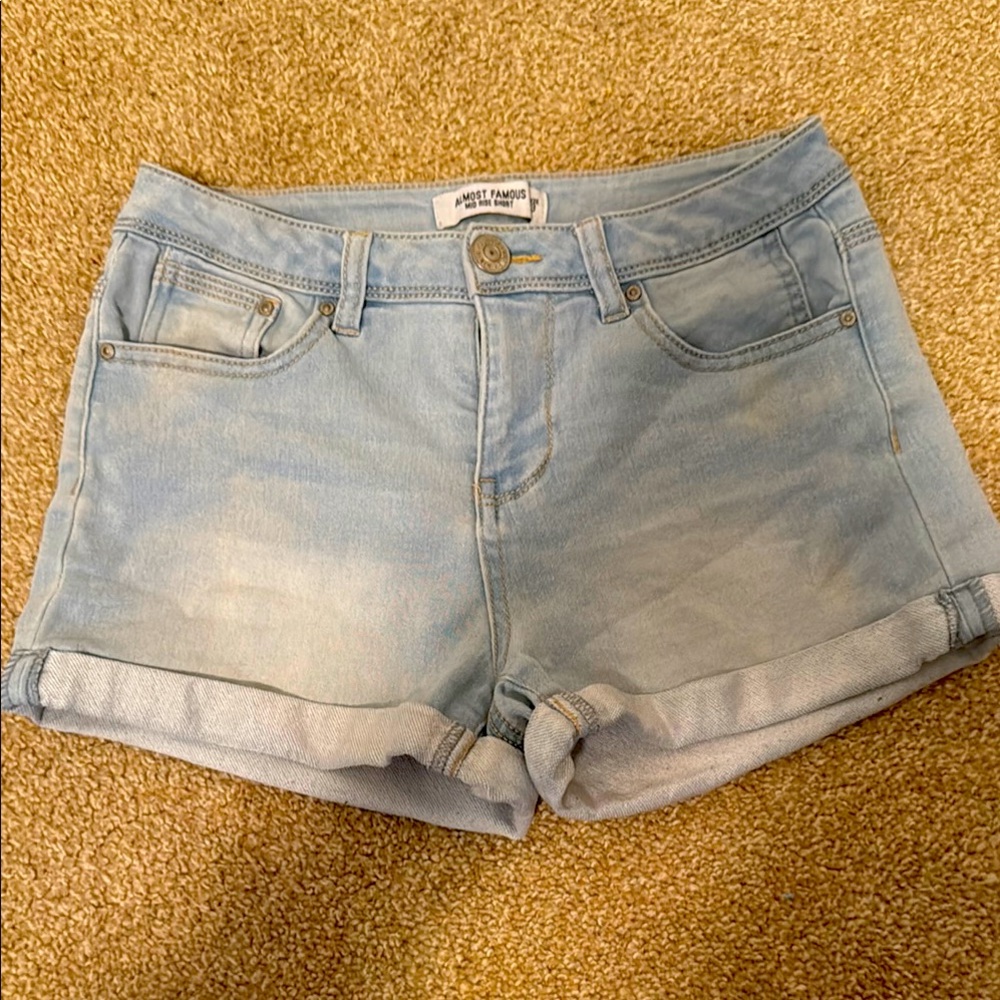 Almost Famous 3 Light Blue Jean Shorts